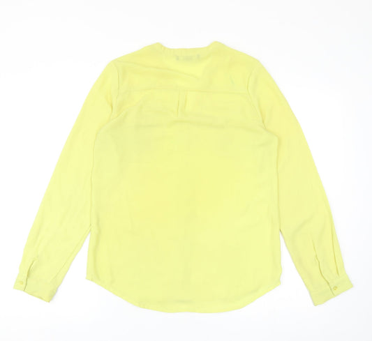 Atmosphere Womens Yellow Polyester Basic Blouse Size 6 V-Neck