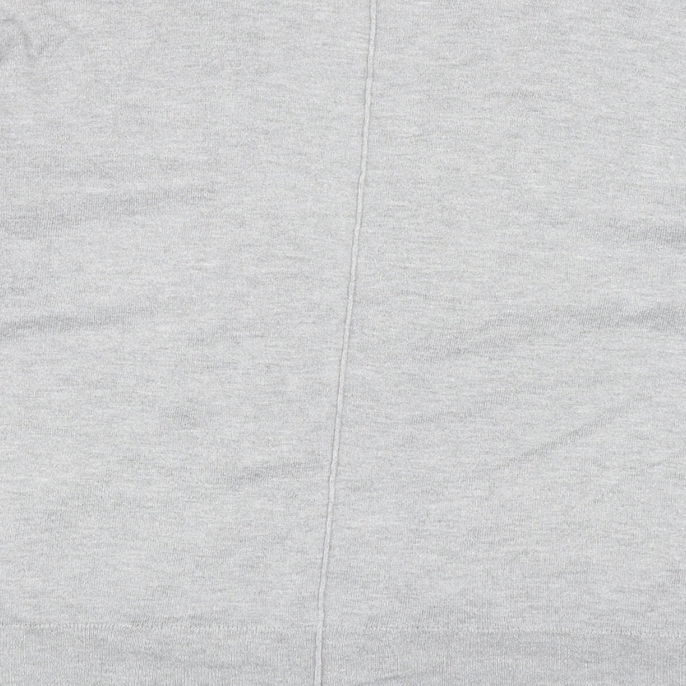 Nutmeg Womens Grey V-Neck Nylon Cardigan Jumper Size 8