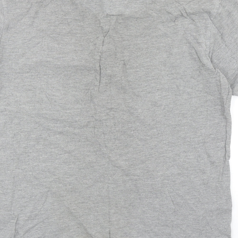 Soul Star Mens Grey Cotton Polo Size L Collared Button