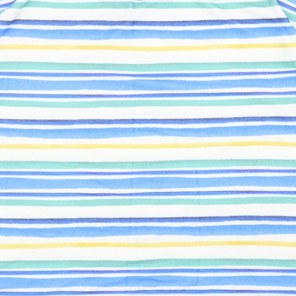 TU Womens Multicoloured Round Neck Striped Polyester Pullover Jumper Size 14