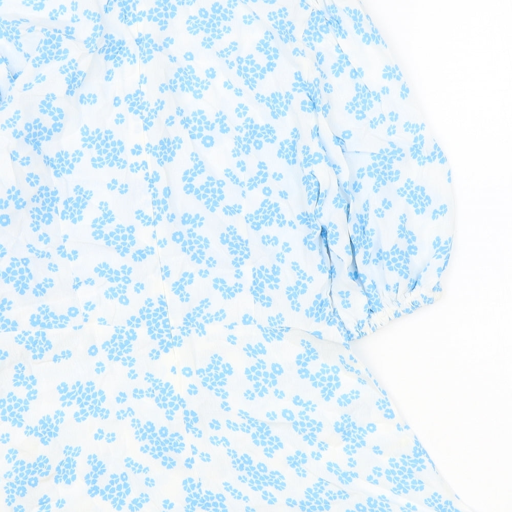 Womens UK Size 8 Marks and Spencer Blue Basic Blouse