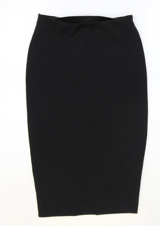 Boohoo Womens Black Polyester Straight & Pencil Skirt Size 8