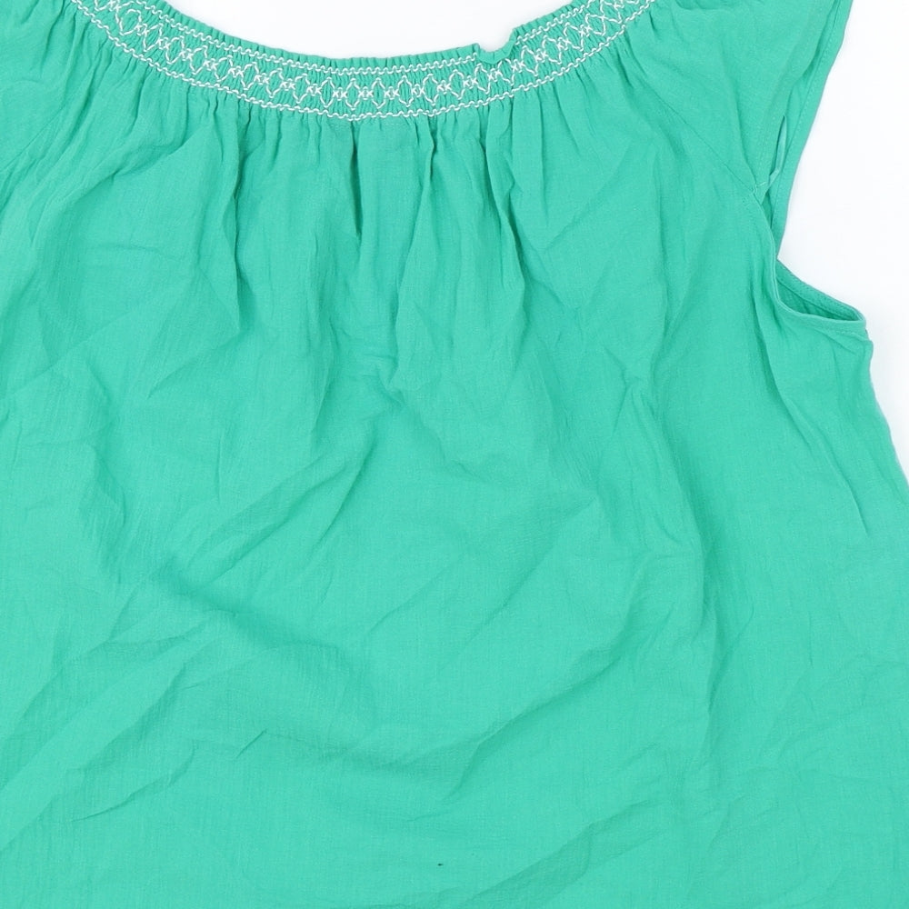 Womens UK Size 8 Marks and Spencer Green Basic T-Shirt