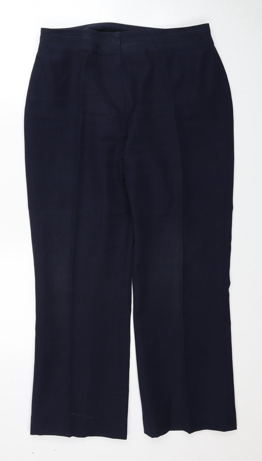 Womens UK Size 14 Berkertex Regular Fit Dress Pants Blue Trousers