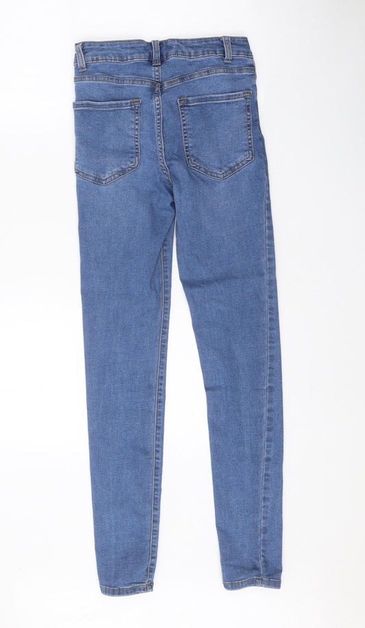 Denim & Co. Womens Blue Polyester Skinny Jeans Size 8 Regular Zip