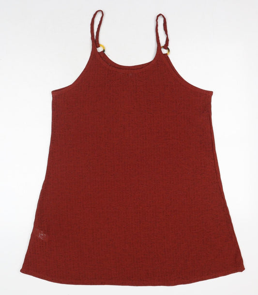 Primark Womens Orange Polyester Tank Dress Size XL Round Neck Pullover