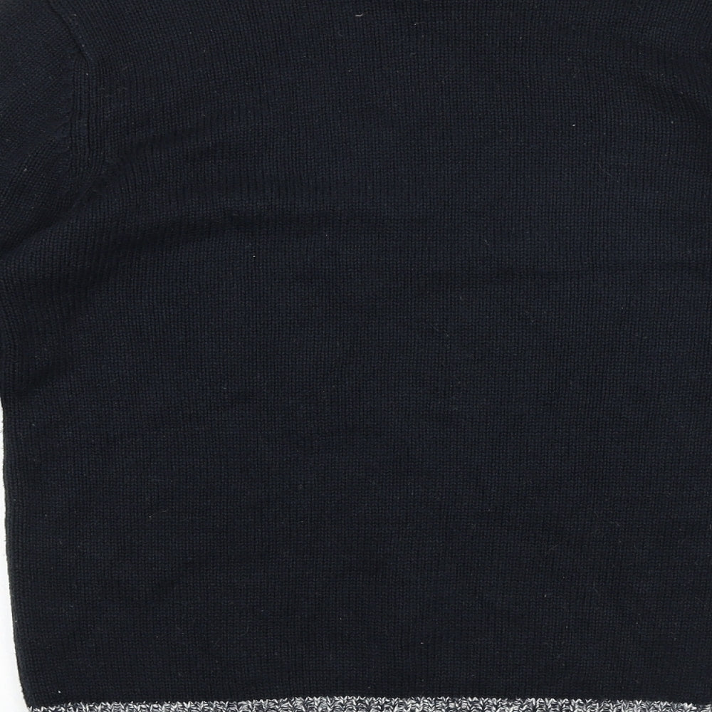 Cedar Wood State Mens Black Round Neck Acrylic Pullover Jumper Size XS