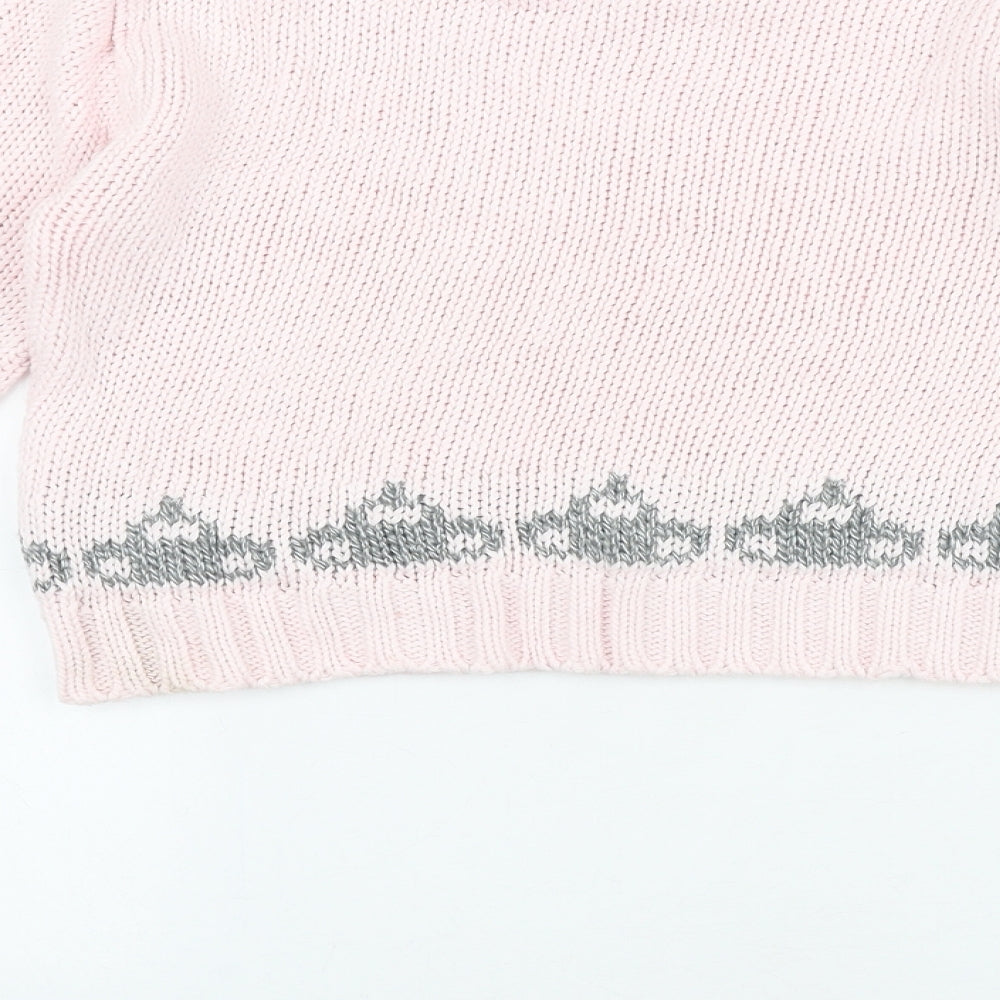 Mirumi Womens Pink Round Neck Acrylic Pullover Jumper Size S