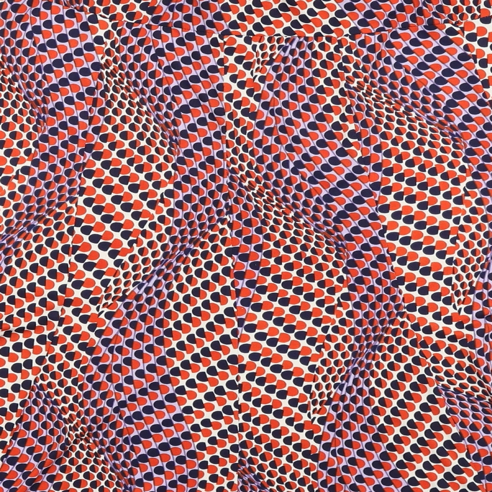 Nightingales Womens Multicoloured Geometric Viscose Skater Skirt Size 34 in