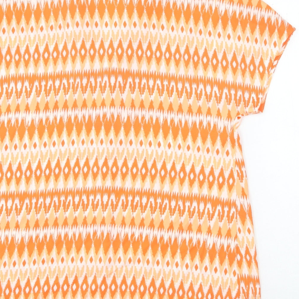 Womens UK Size 8 Marks and Spencer Orange Basic Blouse