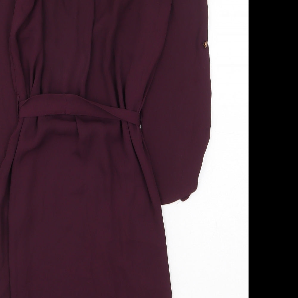 Atmosphere Womens Purple Polyester Sheath Size 6 V-Neck Tie