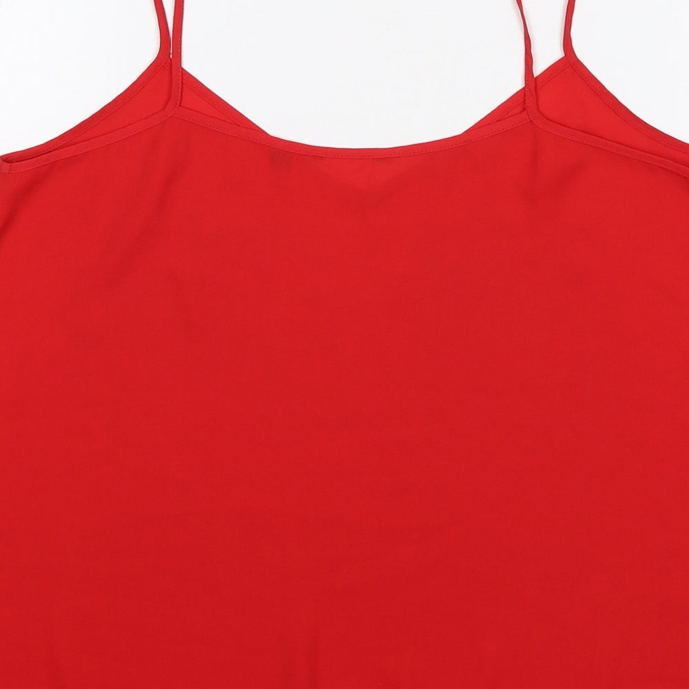 Womens UK Size 10 Preworn Red Basic Tank