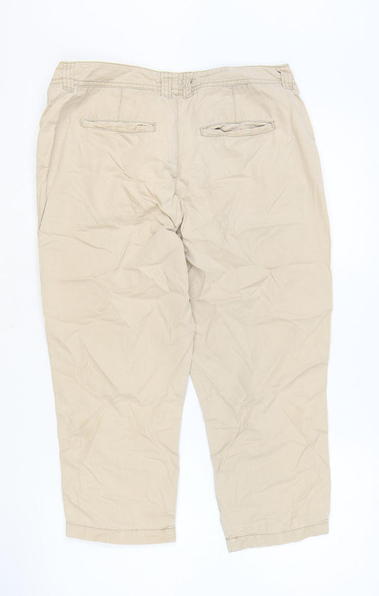 F&F Womens Brown Polyester Pedal Pusher Trousers Size 30 in Regular Zip