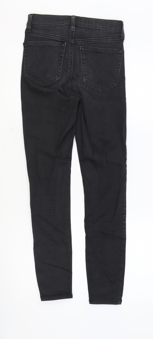 Topshop Womens Black Cotton Skinny Jeans Size 26 in Regular Zip
