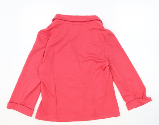 New Look Womens Pink Polyester Jacket Blazer Size 10