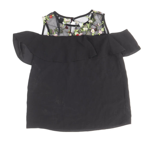 Womens UK Size 10 Atmosphere Black Basic Blouse