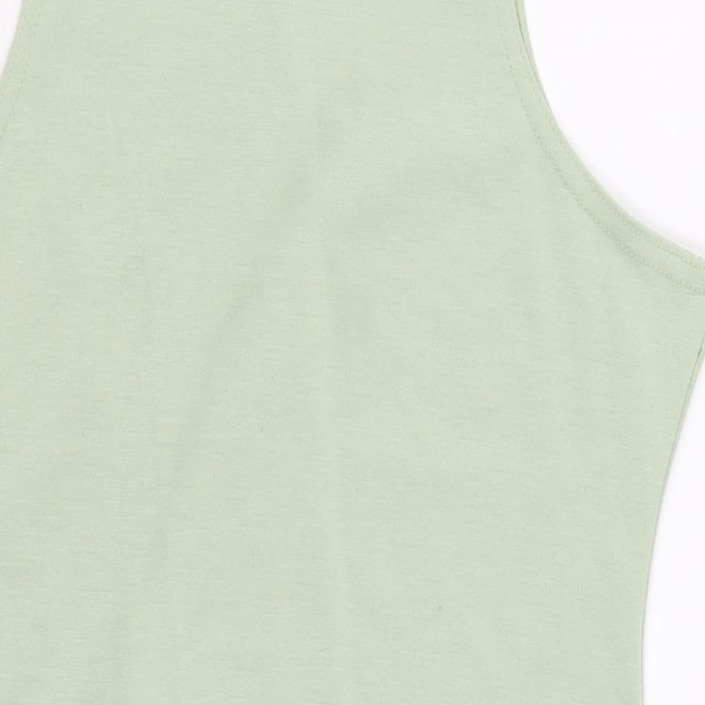 PRETTYLITTLETHING Womens Green Polyester Bodysuit One-Piece Size 12 Snap