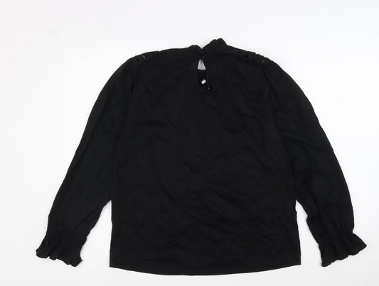 Womens UK Size 8 Warehouse Black Basic Blouse