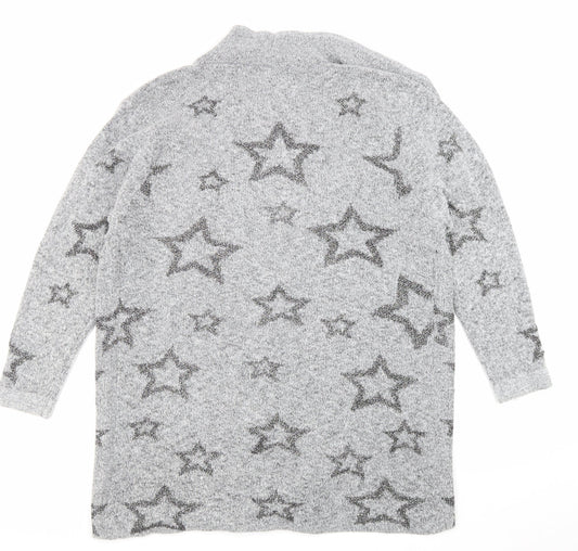 Womens UK Size XL Mud Flower Grey Cardigan Jumper