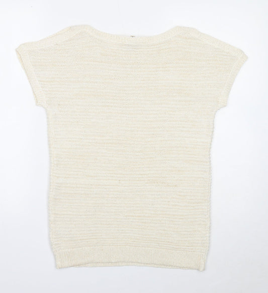 Womens UK Size 10 M&Co Ivory Pullover Jumper