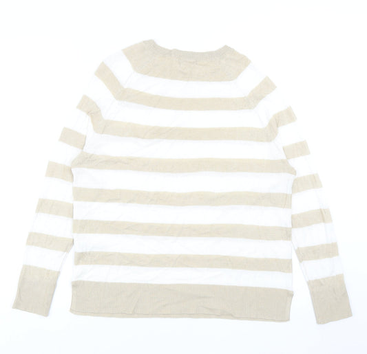 Womens UK Size 10 M&Co Beige Pullover Jumper