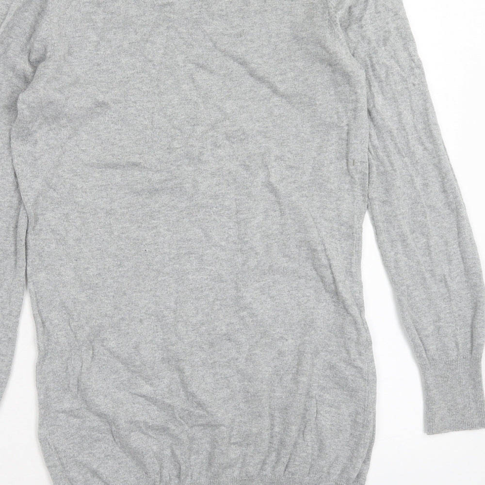 George Womens Grey Cotton Jumper Dress Size 8 Round Neck Pullover