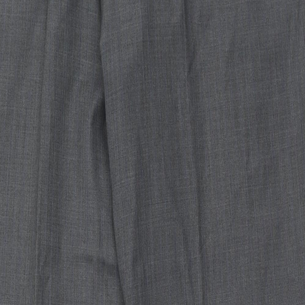 Full Circle Mens Grey Wool Trousers Size 44 in Regular Zip