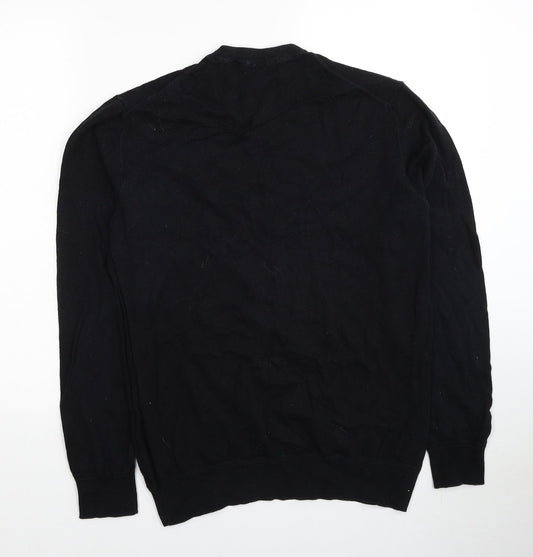 Very Mens Black Round Neck Cotton Pullover Jumper Size M