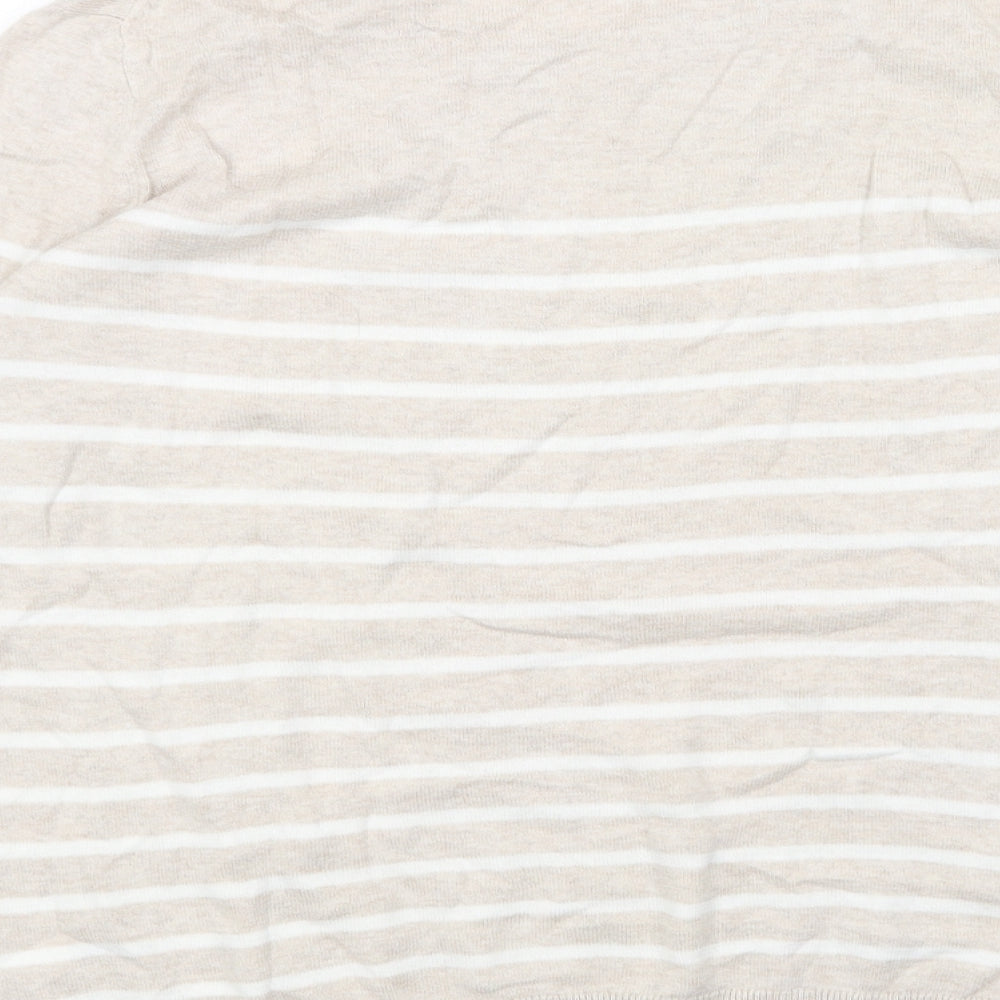 Gap Womens Beige Round Neck Striped Acrylic Pullover Jumper Size S