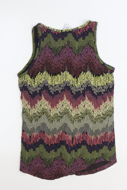 Womens UK Size 8 New Look Multicoloured Basic Tank