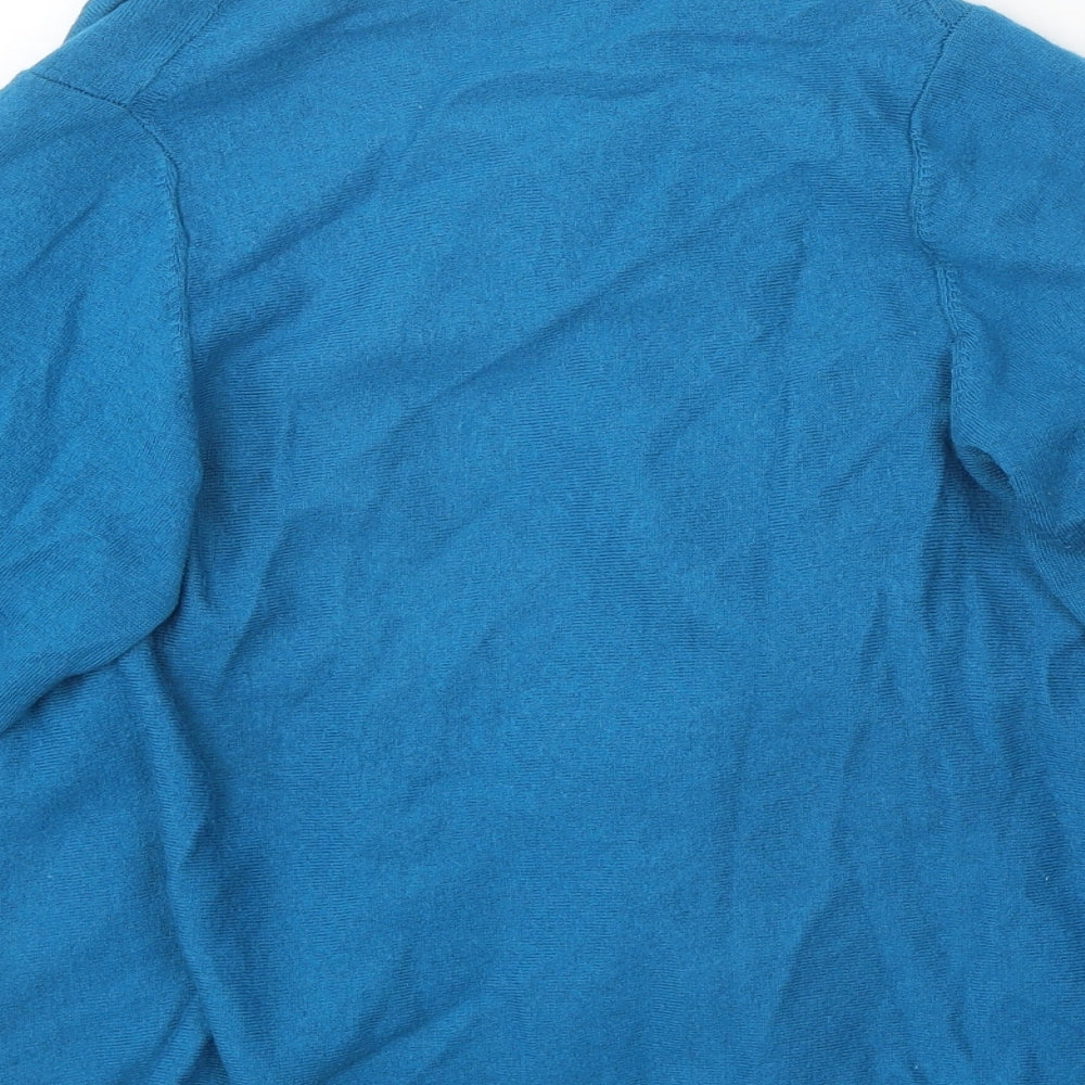 TU Womens Blue V-Neck Acrylic Cardigan Jumper Size 12