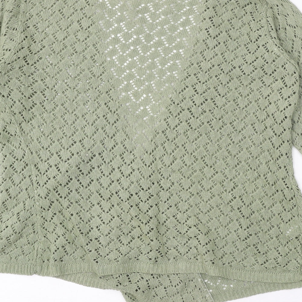 Womens UK Size 2 Preworn Green Cardigan Jumper