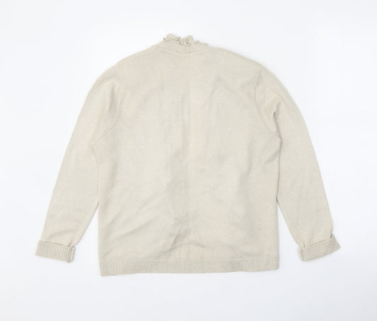 Womens UK Size 4 Preworn Beige Cardigan Jumper