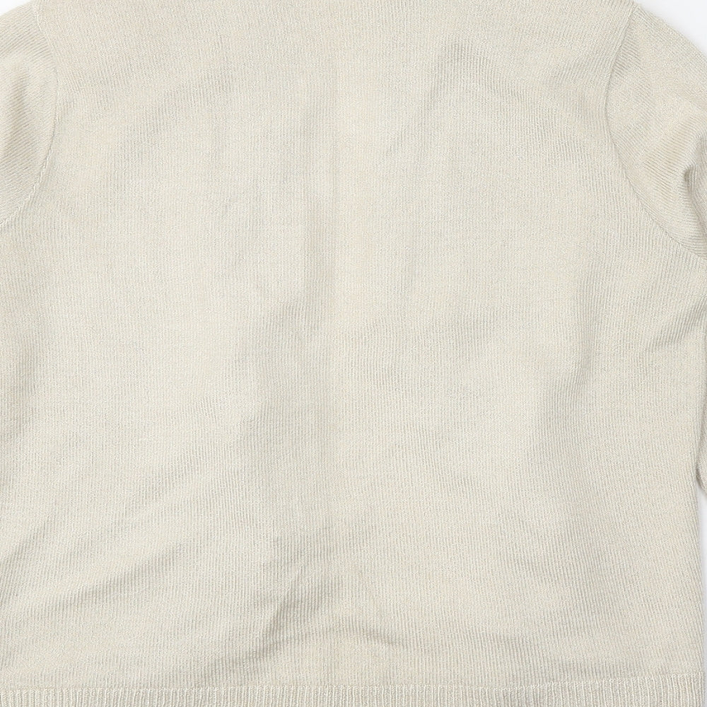 Womens UK Size 4 Preworn Beige Cardigan Jumper