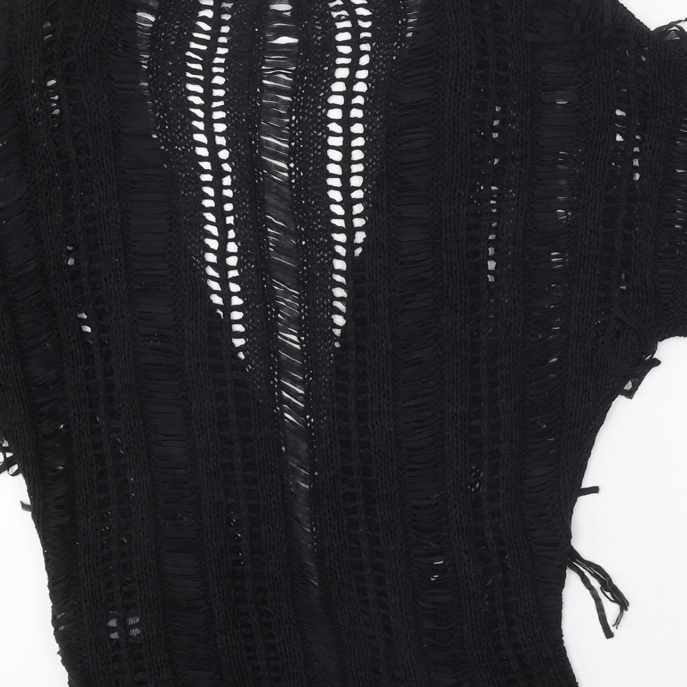 George Womens Black V-Neck Acrylic Cardigan Jumper Size 12