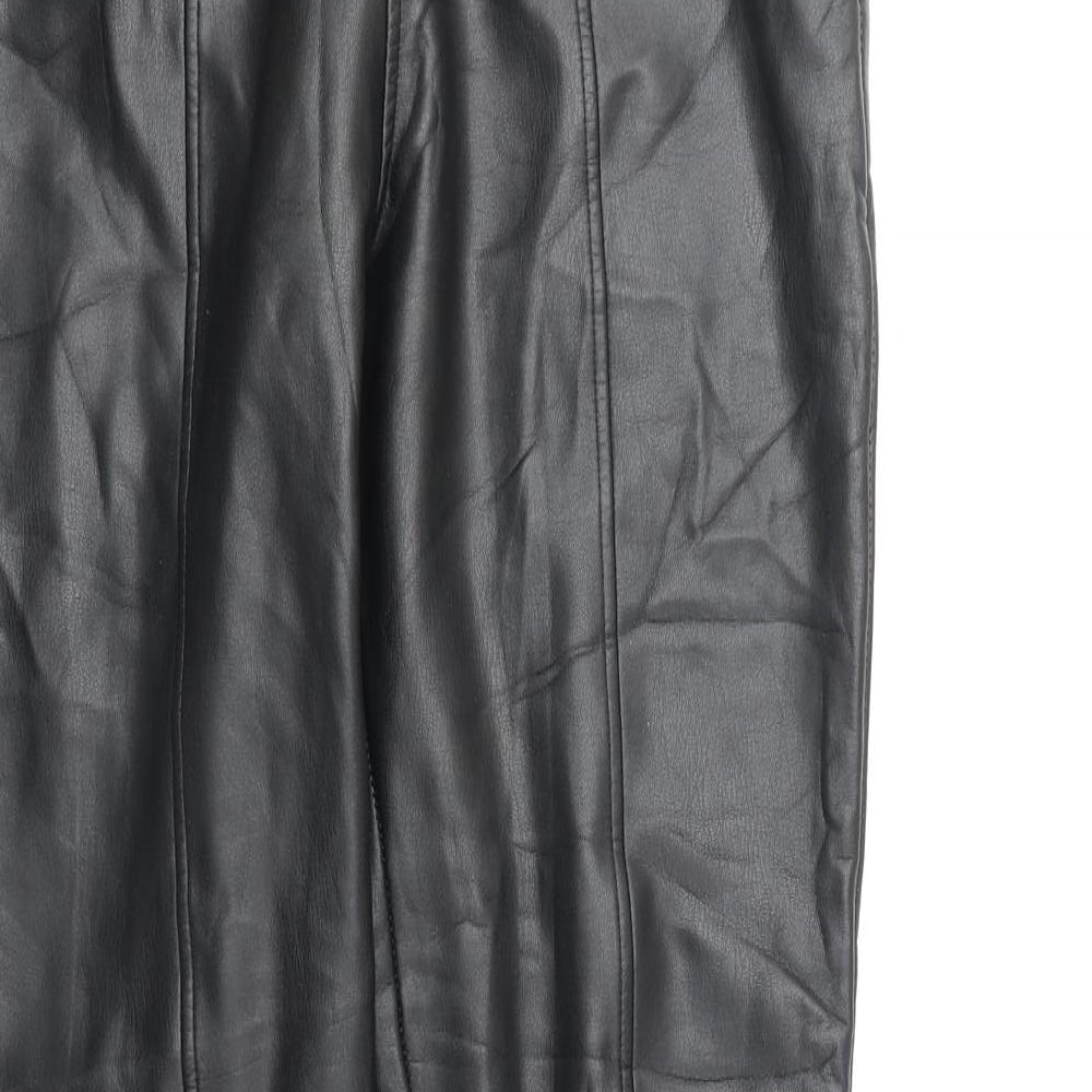 New Look Womens Black Polyester Trousers Size 12 Regular Zip