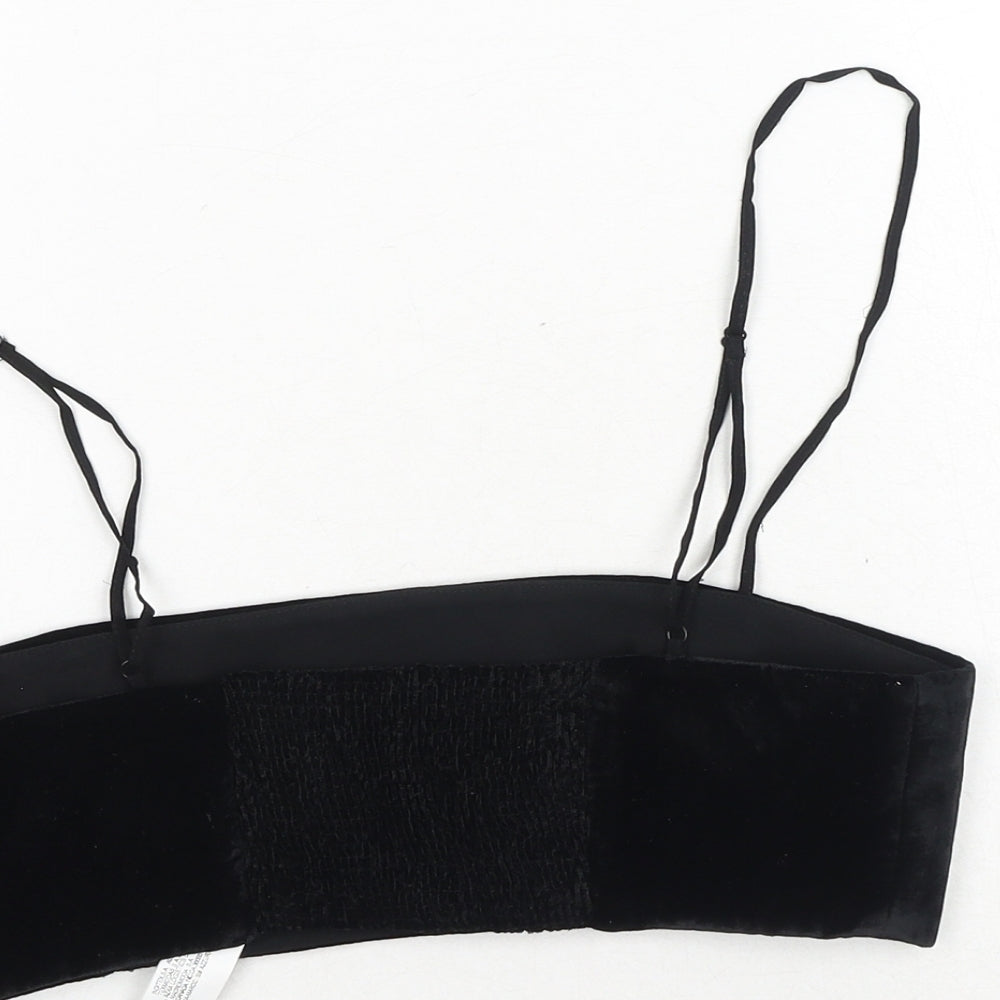 Womens UK Size M Zara Black Cropped Tank