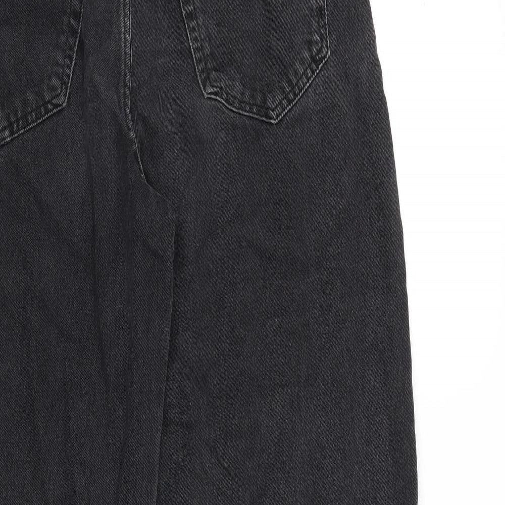 Pull&Bear Womens Black Cotton Mom Jeans Size 6 L30 in Regular Zip