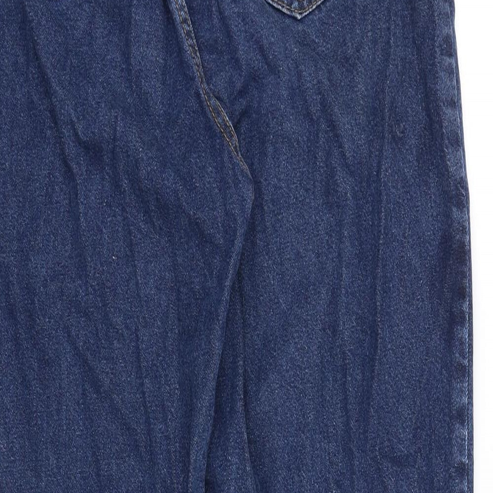 ASOS Womens Blue Cotton Straight Jeans Size 30 in L30 in Regular Zip