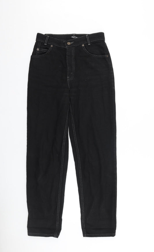 Womens UK Size 6 Nasty Gal Regular Fit Straight Black Jeans