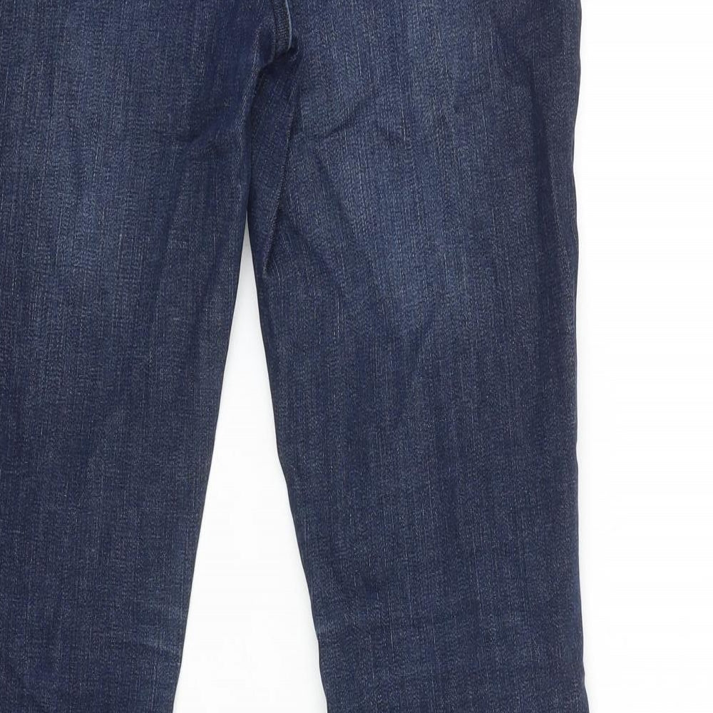 Topshop Womens Blue Cotton Tapered Jeans Size 28 in L30 in Regular Zip