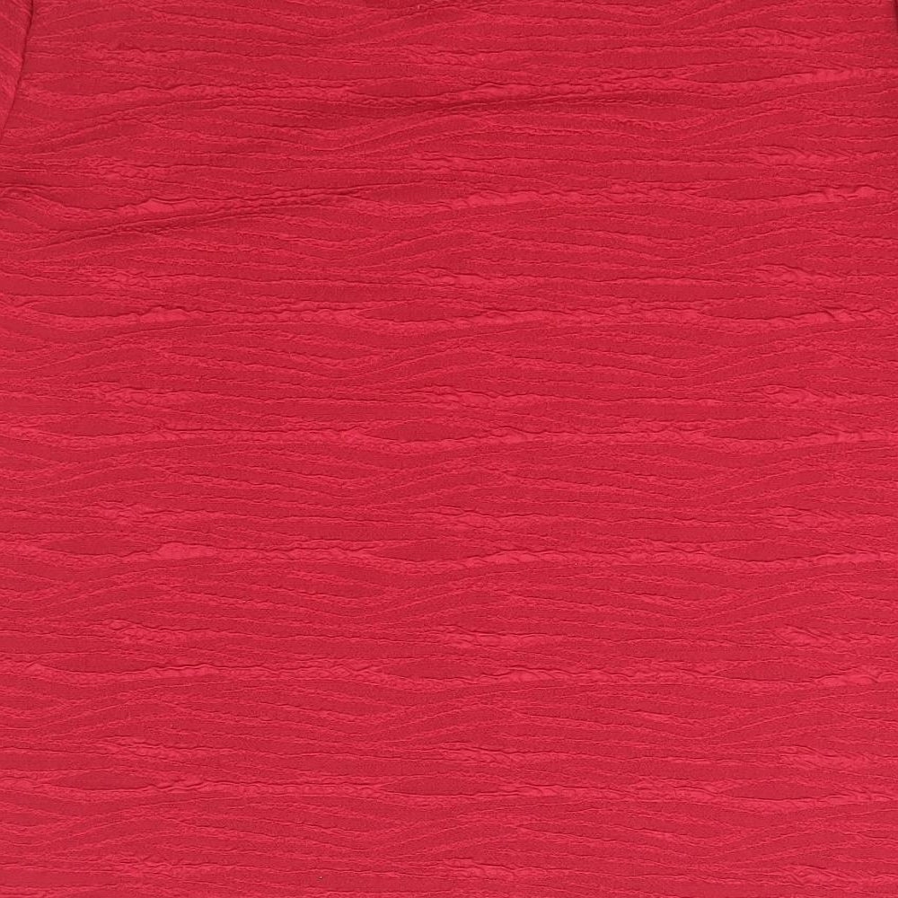 EWM Womens Red Polyester Basic T-Shirt Size 14 Scoop Neck - Size 14-16