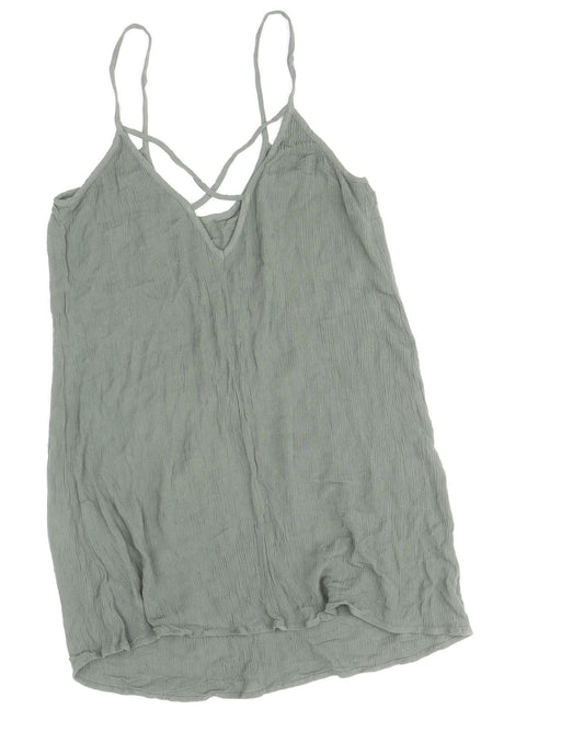 FOREVER 21 Womens Green Viscose Mini Size S Scoop Neck Pullover