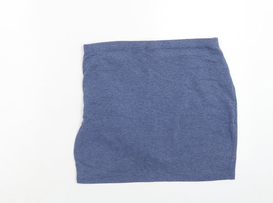 H&M Womens Blue Polyester Bandage Skirt Size M