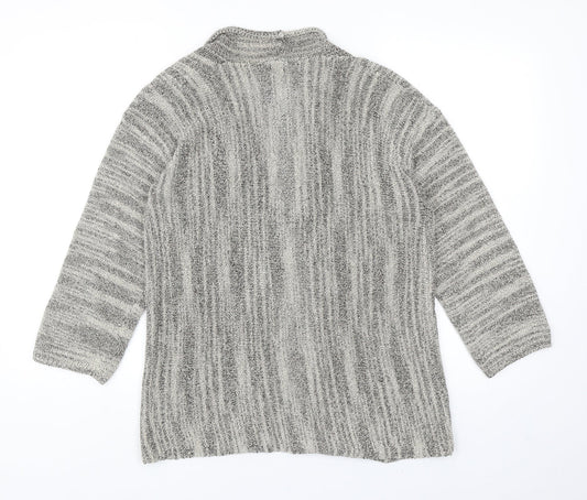 EAST Womens Beige V-Neck Linen Cardigan Jumper Size 14