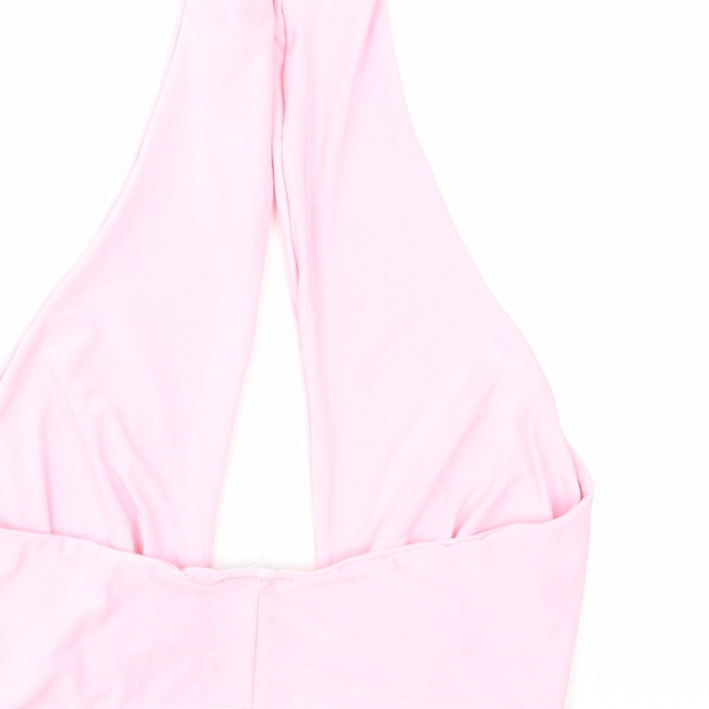 Womens UK Size M Oui Pink Cropped Tank