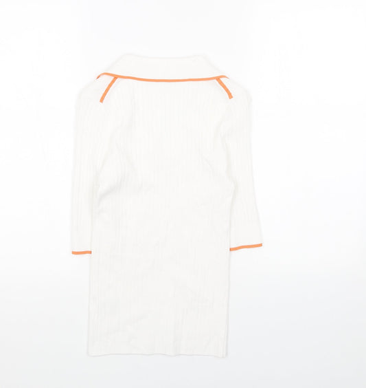 Womens UK Size 8 Marks and Spencer White Pullover Jumper
