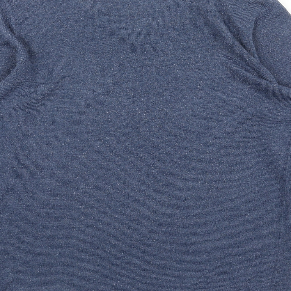 Marks and Spencer Mens Blue V-Neck Acrylic Pullover Jumper Size S
