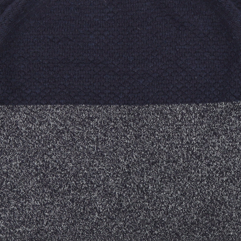 Truly Premium Goods Mens Blue Round Neck Acrylic Pullover Jumper Size L