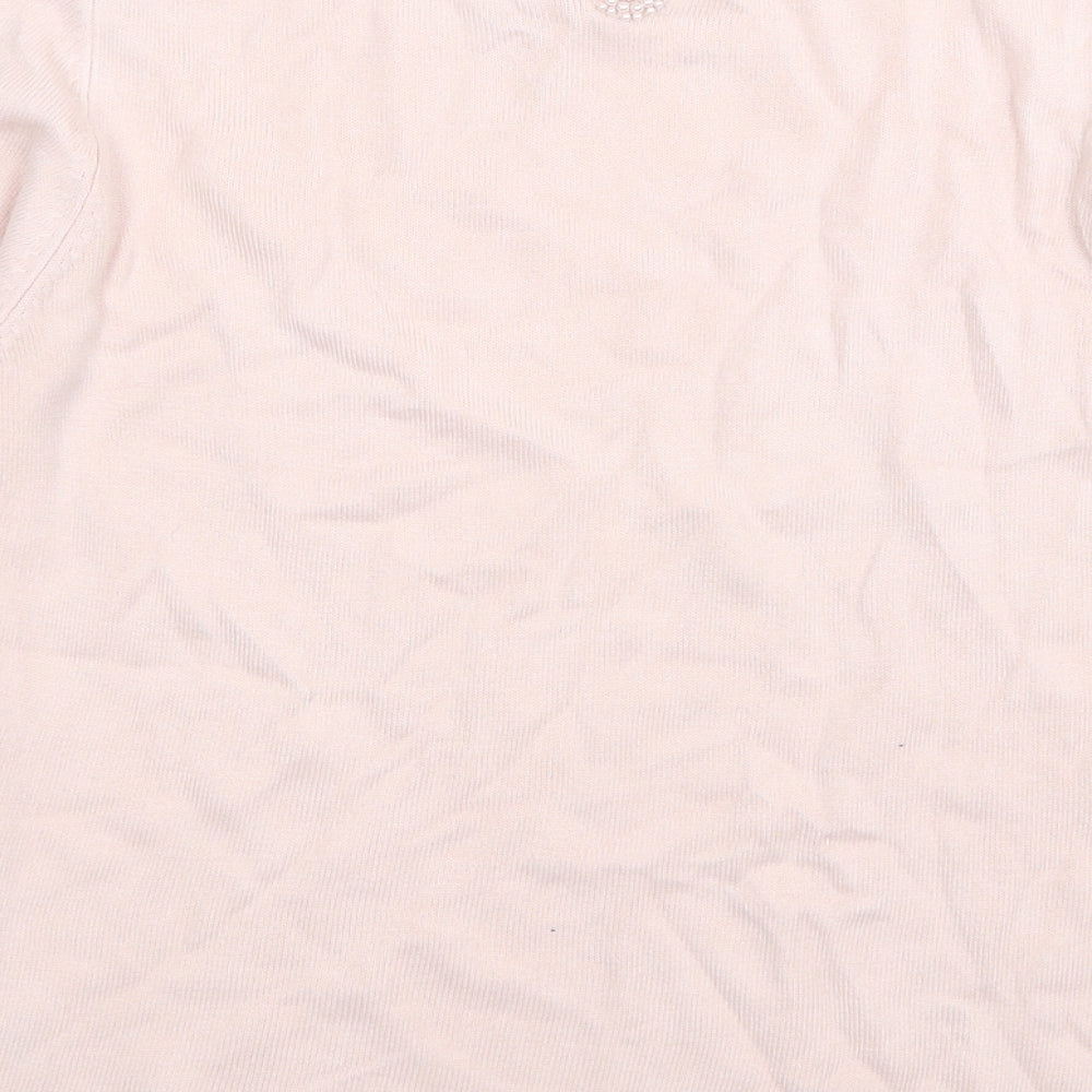 Womens UK Size 8 Marks and Spencer Pink Basic T-Shirt